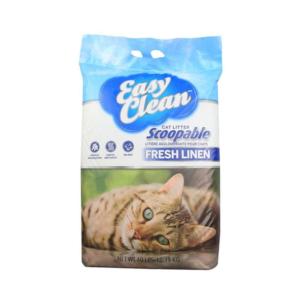 Easy Clean Fresh Linen Cat Litter - Scoopable Formula with Refreshing Linen Scent - Front Bag