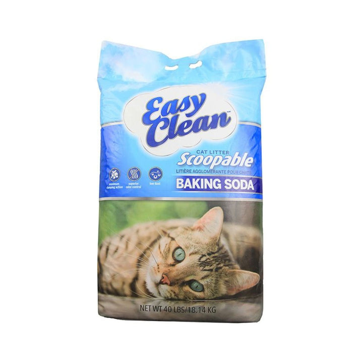 Easy Clean Scoopable Baking Soda Cat Litter - Superior Odor Control with Baking Soda - Front Bag