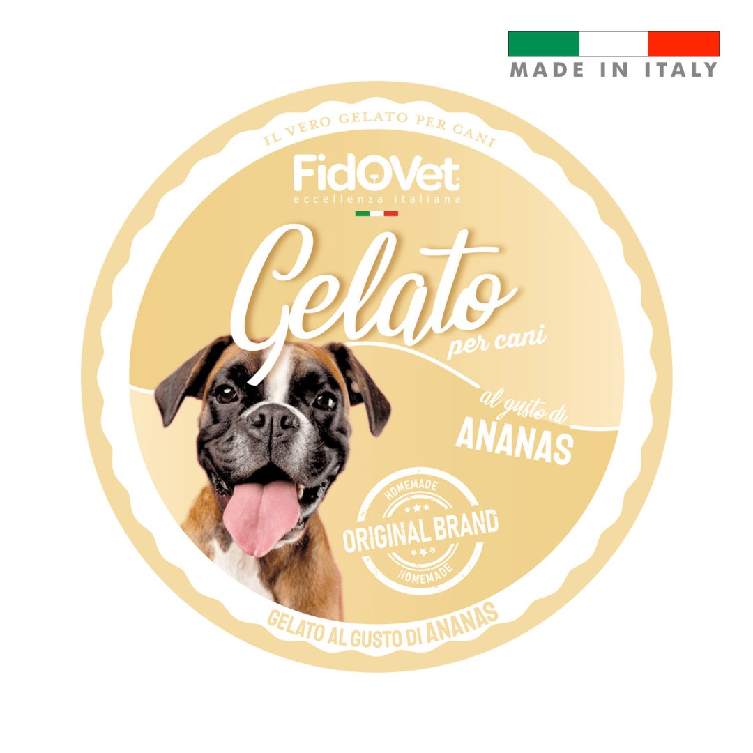 FidoVet Gelato Pineapple Ice Cream Treat for Dogs – 40g