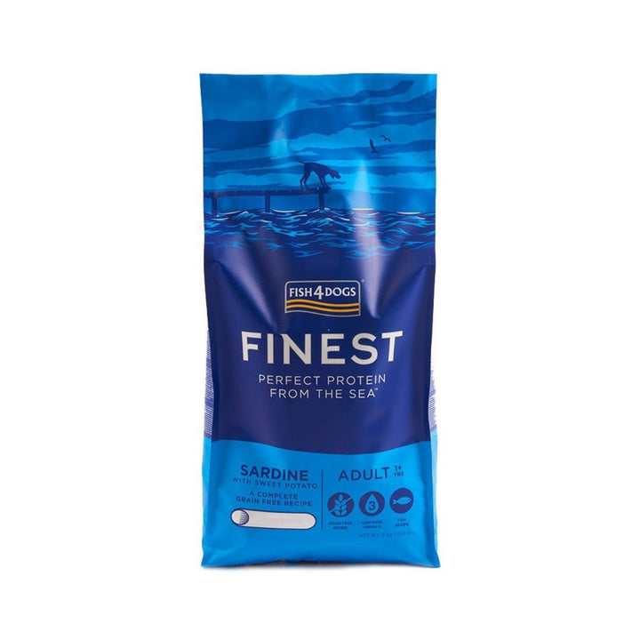 Fish4Dogs Finest Sardine Large Kibble Dog Dry Food - Front Bag