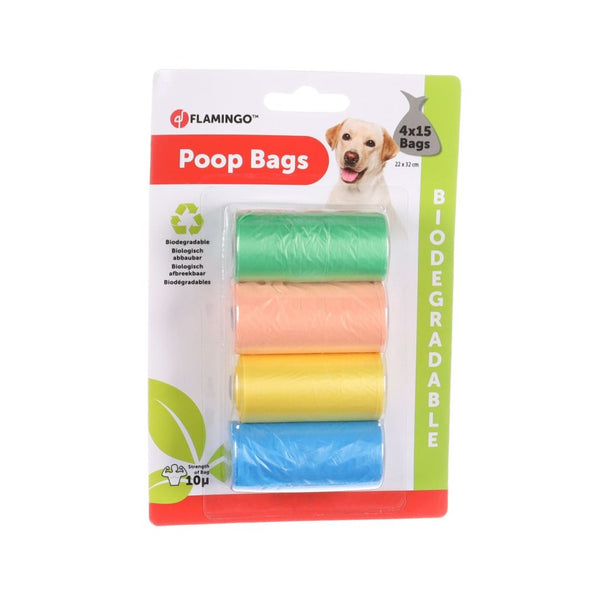 Flamingo Dog Bags Refill - Bio is made with a combination of PE plastic and DCP biodegradable plastic for durability. 