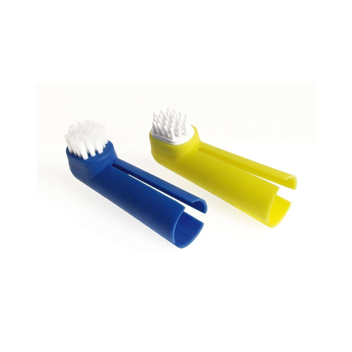 Flamingo Dog Finger Toothbrush - Soft Bristle Finger Brush for Dog Dental Care - set