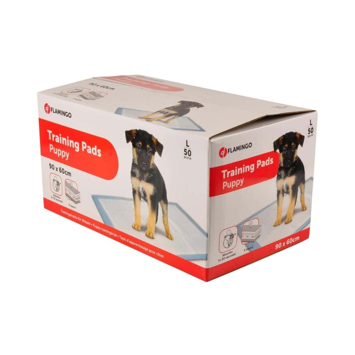 Flamingo Puppy Training Pads - Super Absorbent Pads for Hassle-Free House Training. Size: 90x60cm, 50pcs Large. - Box