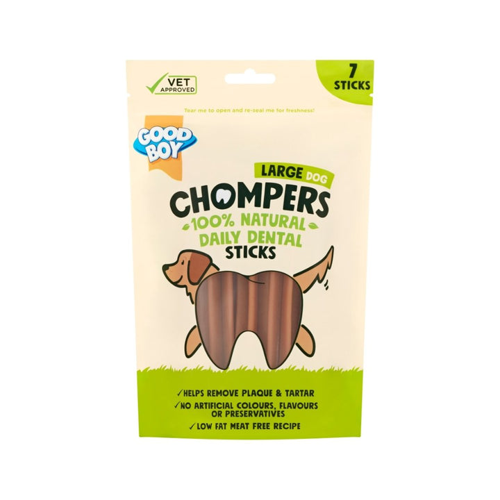 The Armitage Goodboy Chompers 100% Natural Daily Dental Stick for Dogs is specially designed to remove plaque and tartar from your furry friend's teeth - Large - Dog.