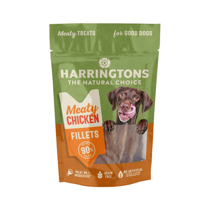 Harringtons Chicken Fillets High Meat Dog Treats - Front Bag 