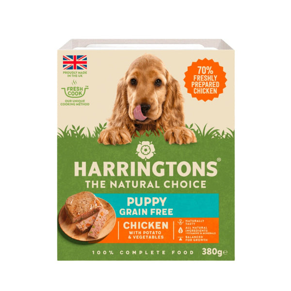 Harringtons Chicken with Potato & Vegetables Grain Free Wet Puppy Food is packed with natural ingredients that provide all the necessary nutrients for your puppy.