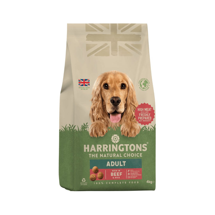 Harringtons Complete Beef and Rice Adult Dry Dog Food is the perfect and healthy choice for your furry friend's daily meals 4kg.