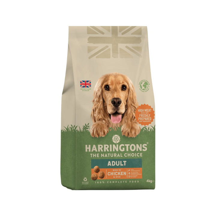 Harringtons Complete Chicken Adult Dry Dog Food. Suitable for all dogs aged 8 weeks and over, this dry dog food is made with meat as the No.1 ingredient 4kg.