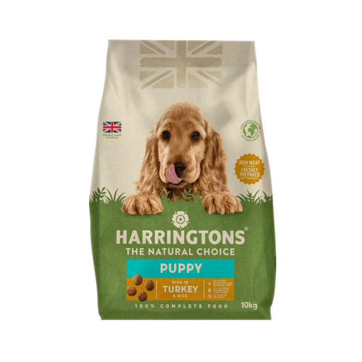 Harringtons Complete Turkey & Rice Puppy Dry Food - a nutritious formula packed with natural ingredients that are perfectly balanced for growing pups 10kg. 