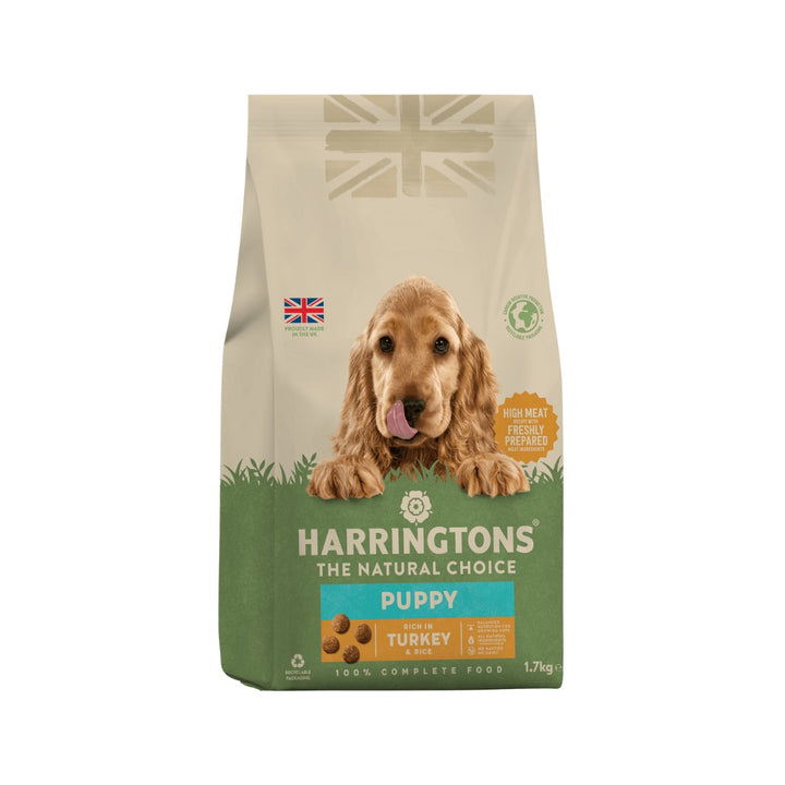 Harringtons Complete Turkey & Rice Puppy Dry Food - a nutritious formula packed with natural ingredients that are perfectly balanced for growing pups 1.7kg. 