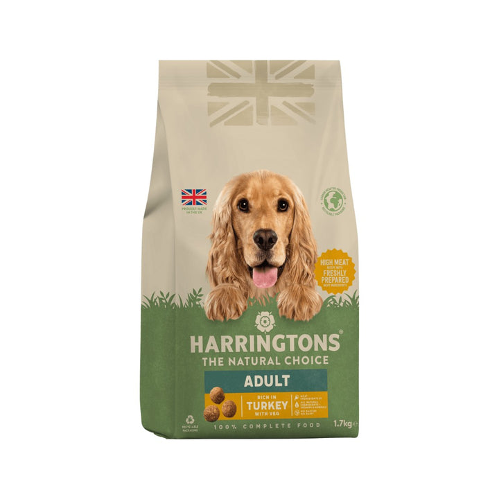 Harringtons Complete Turkey Veg Adult Dry Dog Food Suitable for dogs from 8 weeks onwards, this carefully formulated food is made with all-natural ingredients 1.7kg. 