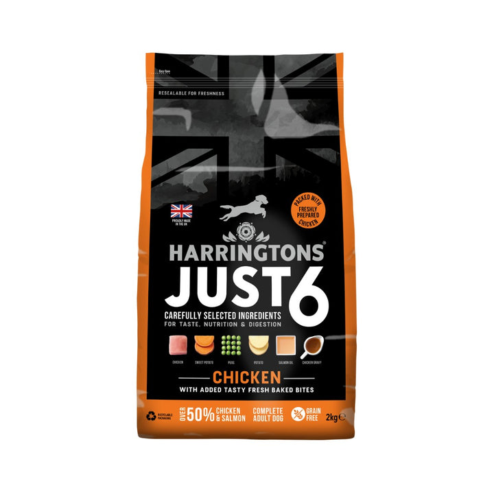 Harringtons Just 6 Chicken Grain-Free Dry Dog Food: A Culinary Delight for Your Canine Companion - Front Bag