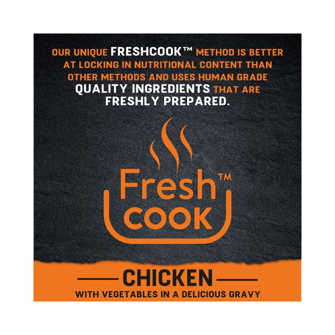 Harringtons Just 6 Grain-Free Wet Dog Food with Chicken and Vegetables in a Delicious Gravy - a complete dog food made with six carefully selected ingredients- Fresh Food.