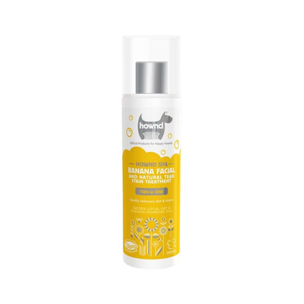 Hownd Banana Dog Facial Tear Stain Treatment is a magical 2-in-1 face scrub and pH-balanced stain treatment that quickly and gently removes dirt and discolorations. 