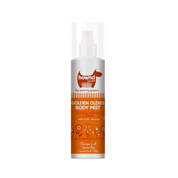 Hownd Golden Oldies Dog Body Mist is a great dog product that can be used after bathing or between washes.