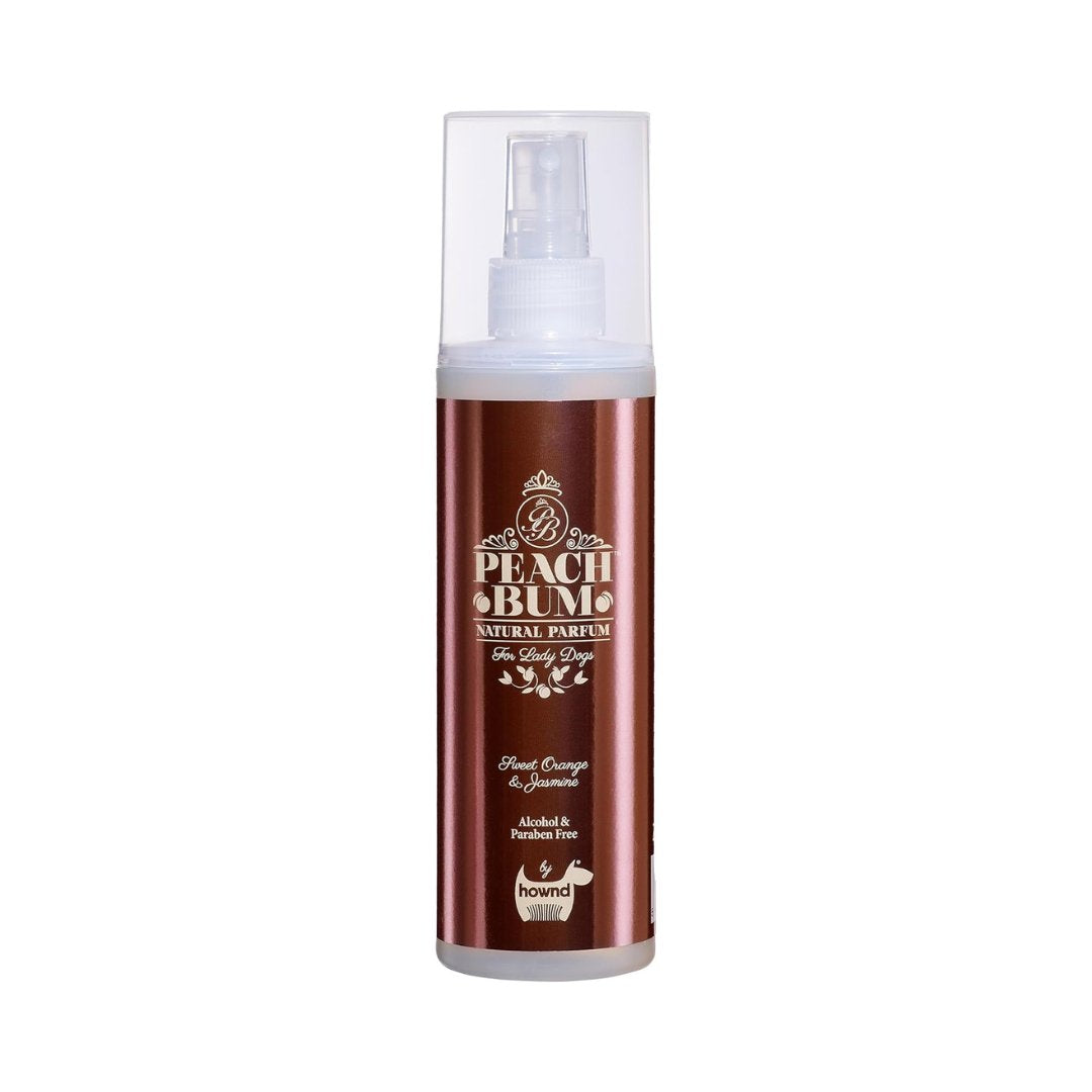 Hownd Peach Bum For Female Dog - Unique Fragrance with Sweet Orange, Jasmine, and Peach Notes - Front Bottle 