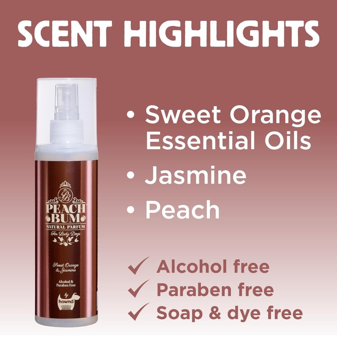 Hownd Peach Bum For Female Dog - Unique Fragrance with Sweet Orange, Jasmine, and Peach Notes - Benefits 