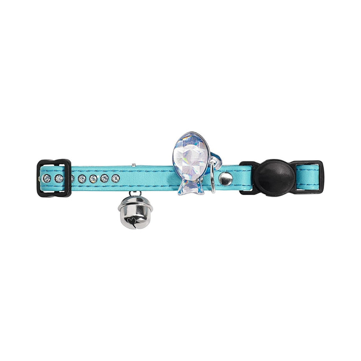 Hunter Art Luxus Cat Collar - A luxurious cat collar adorned with sparkling crystals, showcasing elegance and style - Color Turquoise