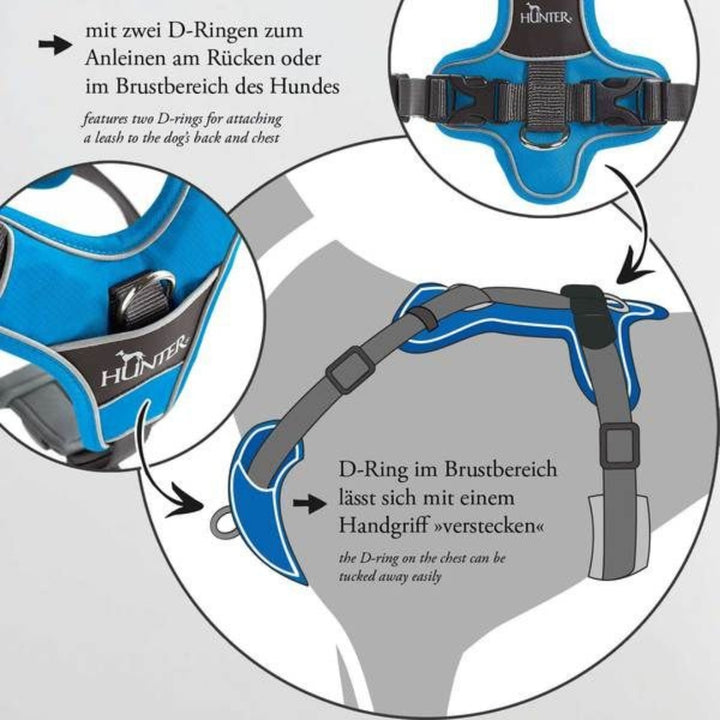 Hunter Divo Dog Harness - Dark Blue - how to fix