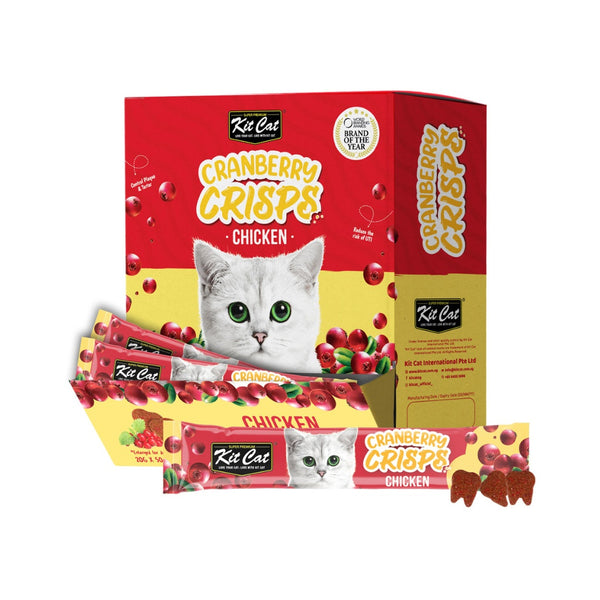 Kit Cat Cranberry Crisps Chicken Cat Treats - Crunchy and Healthy Cat Treats for Oral Health