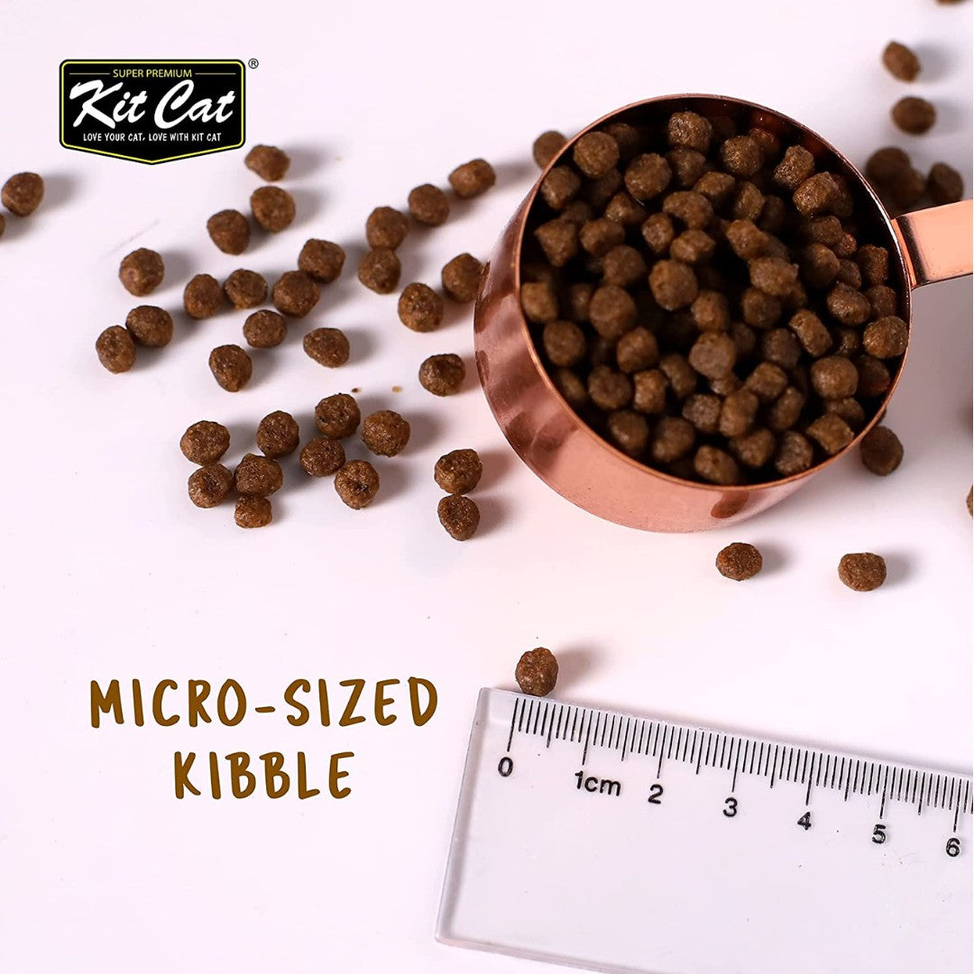 Kit Cat No Grain Kitten Dry Food is crafted with premium ingredients for a grain-free diet. It helps to improve gut health and maintains a shiny coat Size.