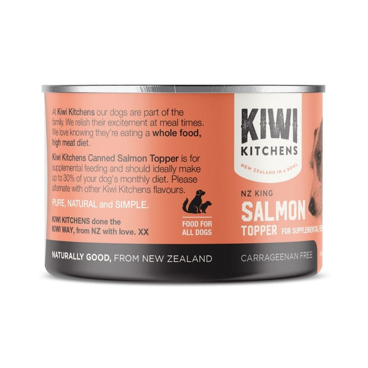 Kiwi Kitchens King Salmon Topper Canned Wet Dog Food – Packaging Back 170g