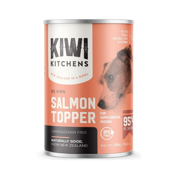 Kiwi Kitchens King Salmon Topper Canned Wet Dog Food – Packaging Front 375g