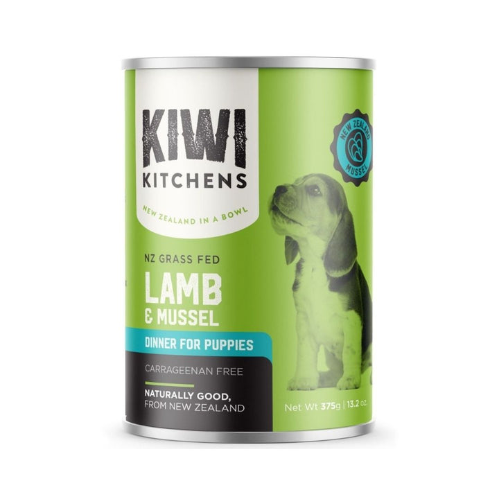 Kiwi Kitchens Grass Fed Lamb & Mussel Dinner Canned Wet Puppy Food – Packaging Front