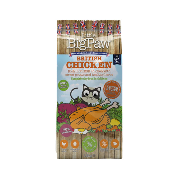 Little Big Paw British Chicken Kitten Dry Food - Front Bag
