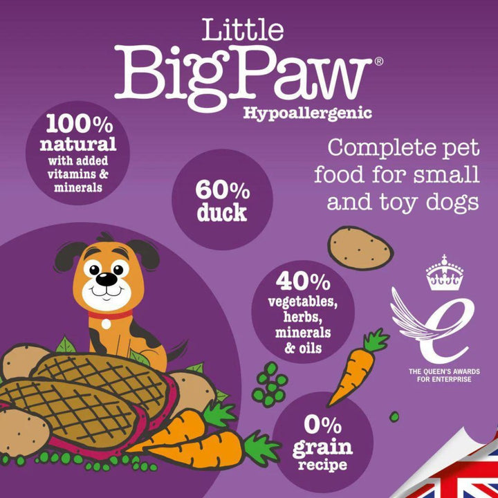 Little Big Paw Duck & Vegetable Dinner Dog Wet Food - Gourmet Nutrition for Small and Toy Dogs in Dubai, 150g - Ingredients 