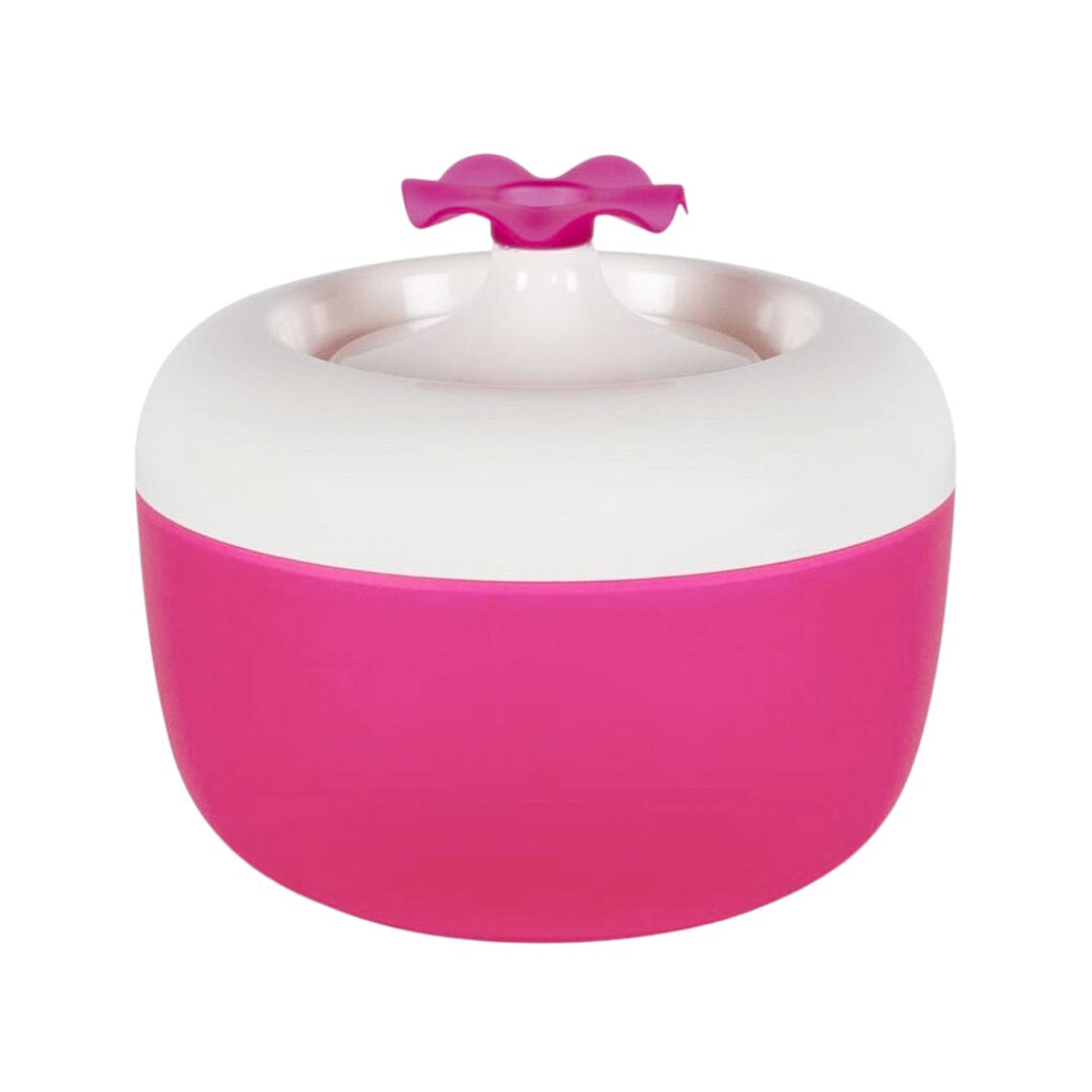 MP Bergamo Malaga Water Fountain for Cats encourages cats to drink more water to prevent urinary tract diseases and maintain kidney function - Pink Color.