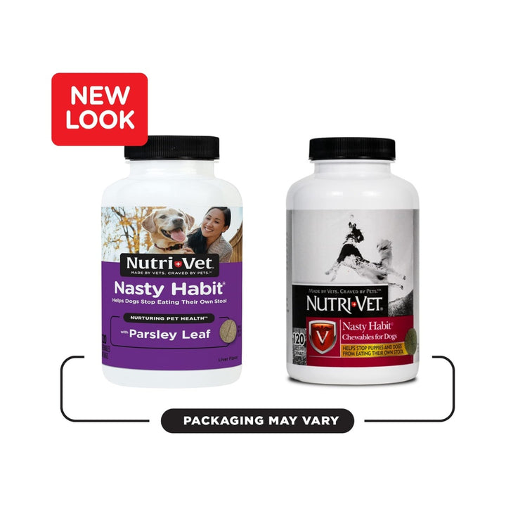 Nutri-Vet Dog Nasty Habit Chewable Tablets - New Look