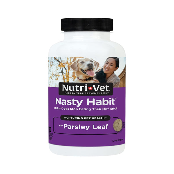 Nutri-Vet Dog Nasty Habit Chewable Tablets - Front Bottle 