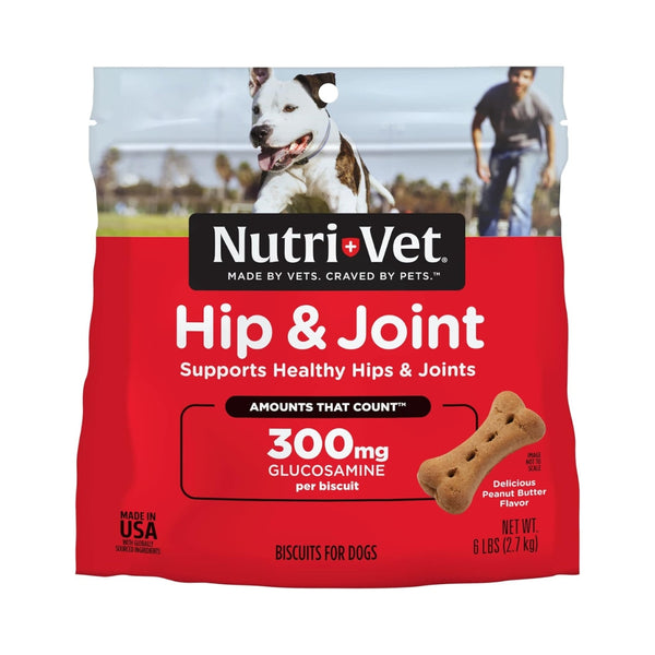 Nutri-Vet Hip & Joint 300mg Biscuits Dog Treats - Front Bag