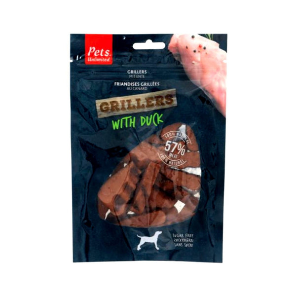 Pets Unlimited Grillers with Duck Dog Treats - Front Bag