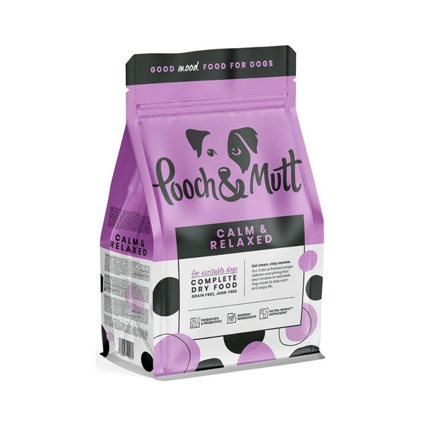 Pooch and Mutt's Calm and Relaxed Complete Dog Food Turkey is a nutritionally balanced dog food designed to help calm your furry friend 2kg.
