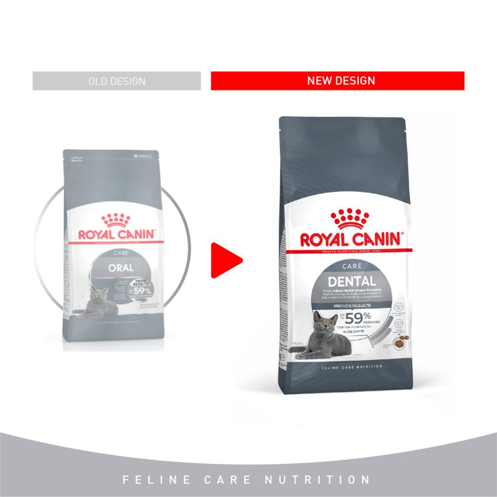 Choose ROYAL CANIN® Dental Care for proven results, as our study* demonstrated a significant reduction in tartar formation on participating cats' teeth by up to 59% in just 28 days. Elevate your cat's dental health with the trusted care of ROYAL CANIN® New.