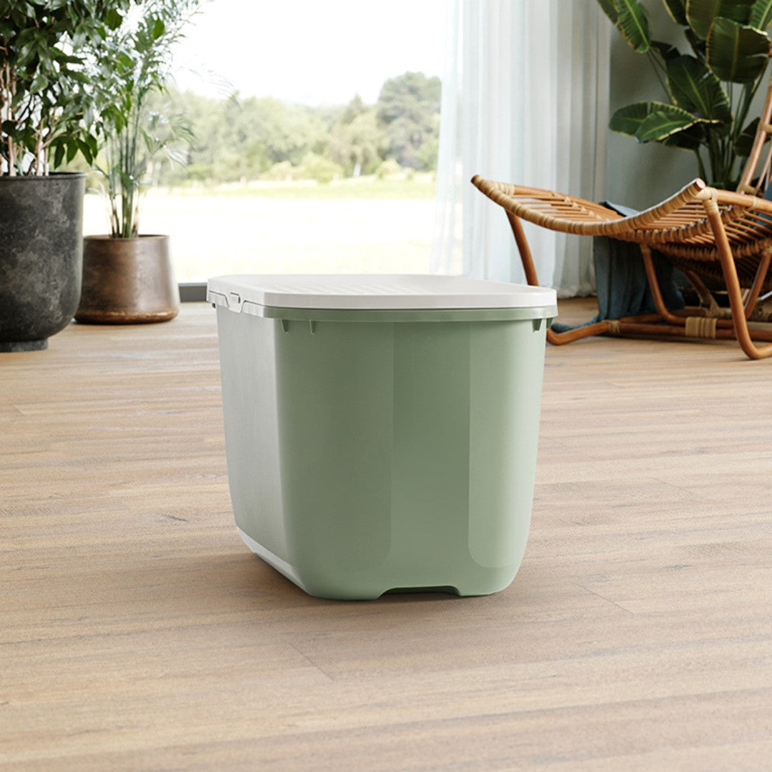 Savic Hop In Top Entry Cat Litter Box: Modern & Spacious Design - BOTANICAL-GREEN - AD