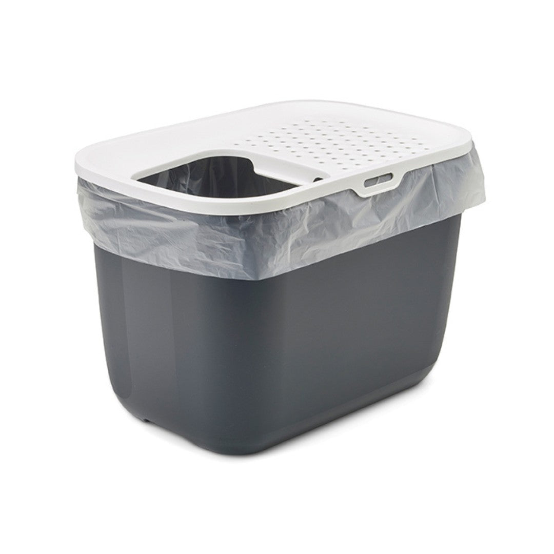 Savic Hop In Top Entry Cat Litter Box: Modern & Spacious Design - ANTHRACITESavic Hop In Top Entry Cat Litter Box: Modern & Spacious Design - ANTHRACITE