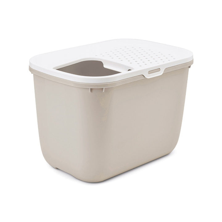 Savic Hop In Top Entry Cat Litter Box: Modern & Spacious Design - MOCCA