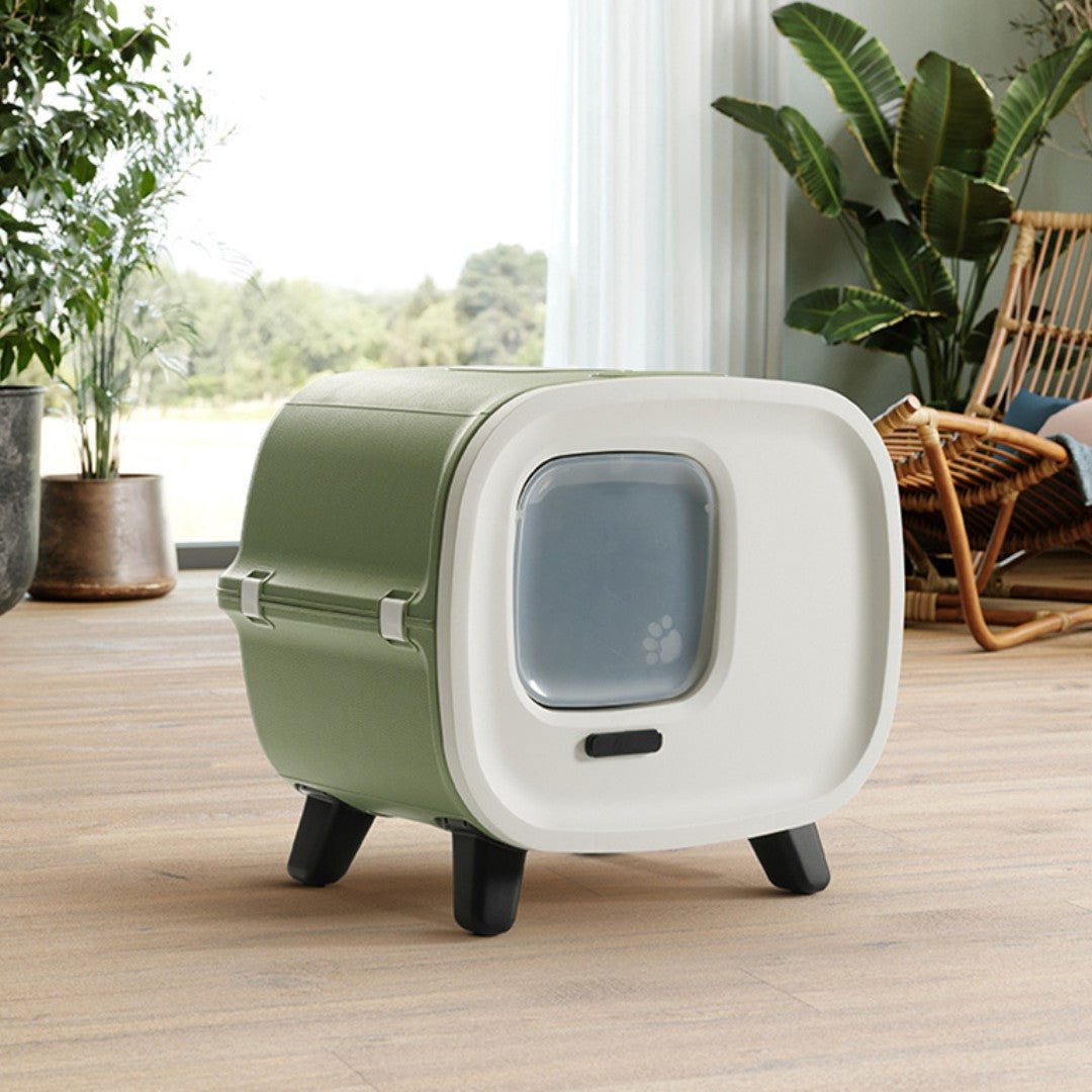 Savic Mira De Lux Toilet Home Cat Litter Box - Luxurious Design, Advanced Odor Control, Stable & Stylish, Easy Cleaning - Elevate Your Home with Nature-Inspired Elegance! - AD