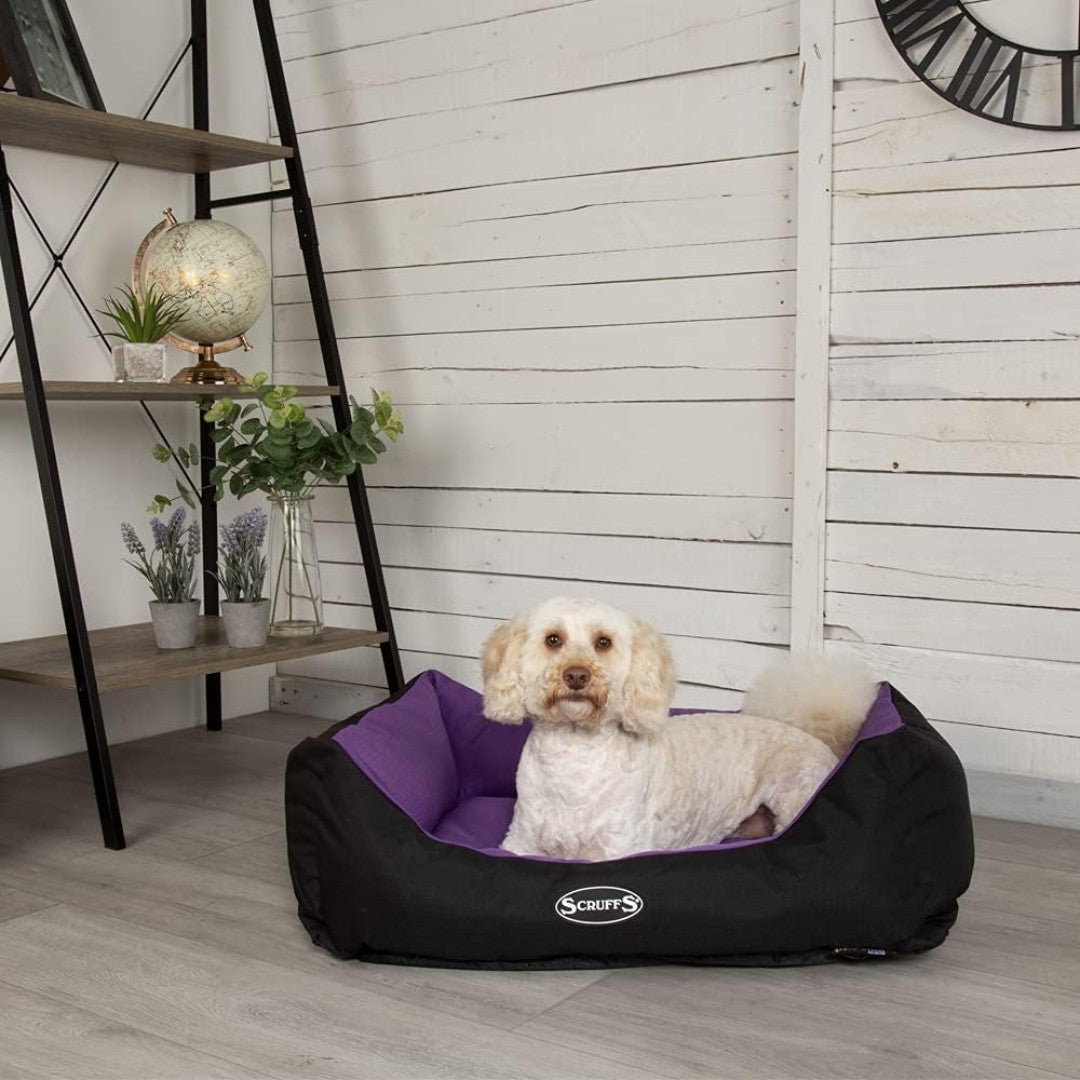 Elevate your pet's comfort with the Scruffs Expedition Box Dog Bed, designed to withstand the rigors of outdoor adventures while maintaining a stylish edge. Plum