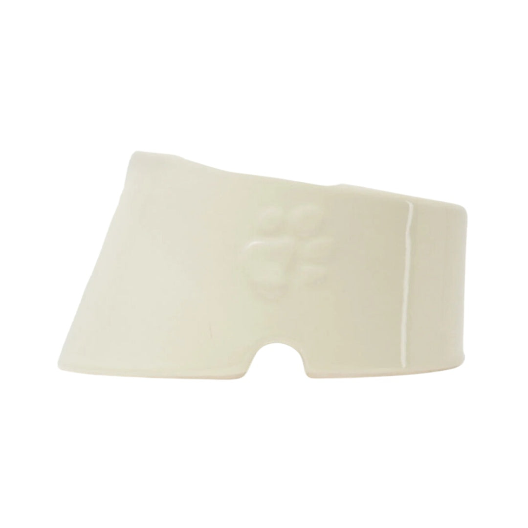 Scruffs Icon Flat-Faced Dog Bowl in cream and grey, designed for flat-faced dogs and cats - Cream Color