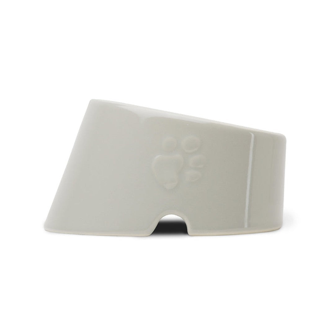Scruffs Icon Flat-Faced Dog Bowl in cream and grey, designed for flat-faced dogs and cats