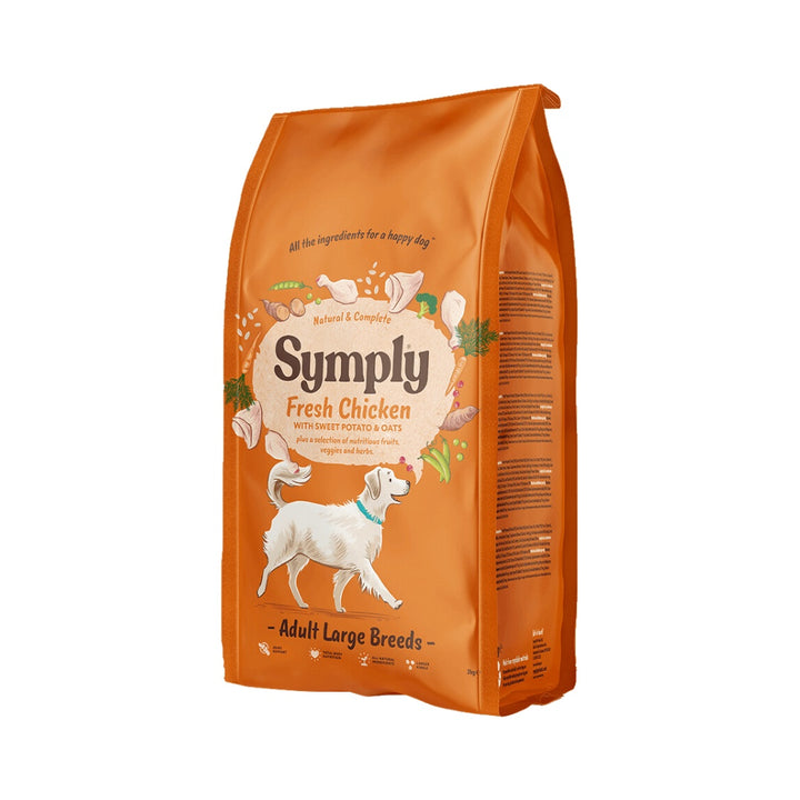 Symply Adult Large Breed Chicken Dry Dog Food - Front Bag