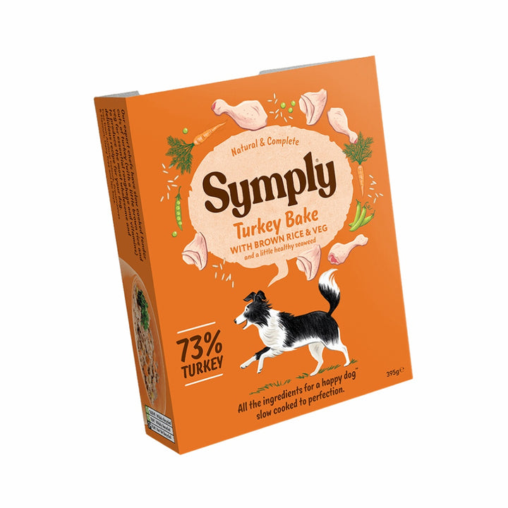 Symply Adult Turkey Brown Rice & Veg Wet Dog Food - Front Tray