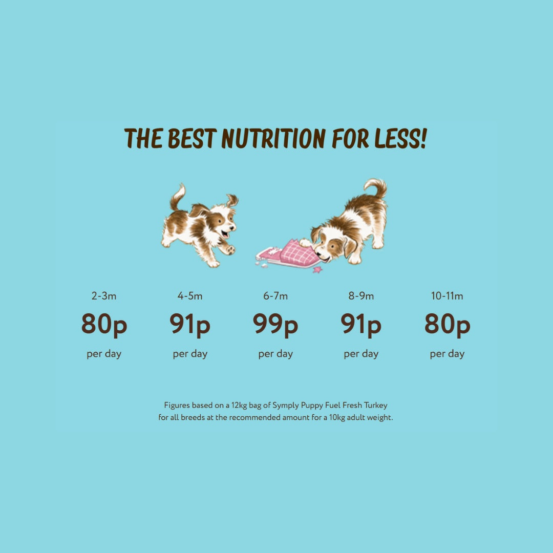 Symply Fuel Fresh Turkey Puppy Dry Food - Feeding Guide
