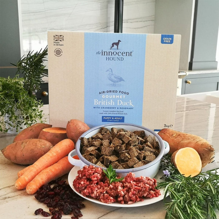 The Innocent Hound Air-Dried Gourmet British Duck with Cranberry & Rosemary Puppy & Adult Dry Dog Food 3kg