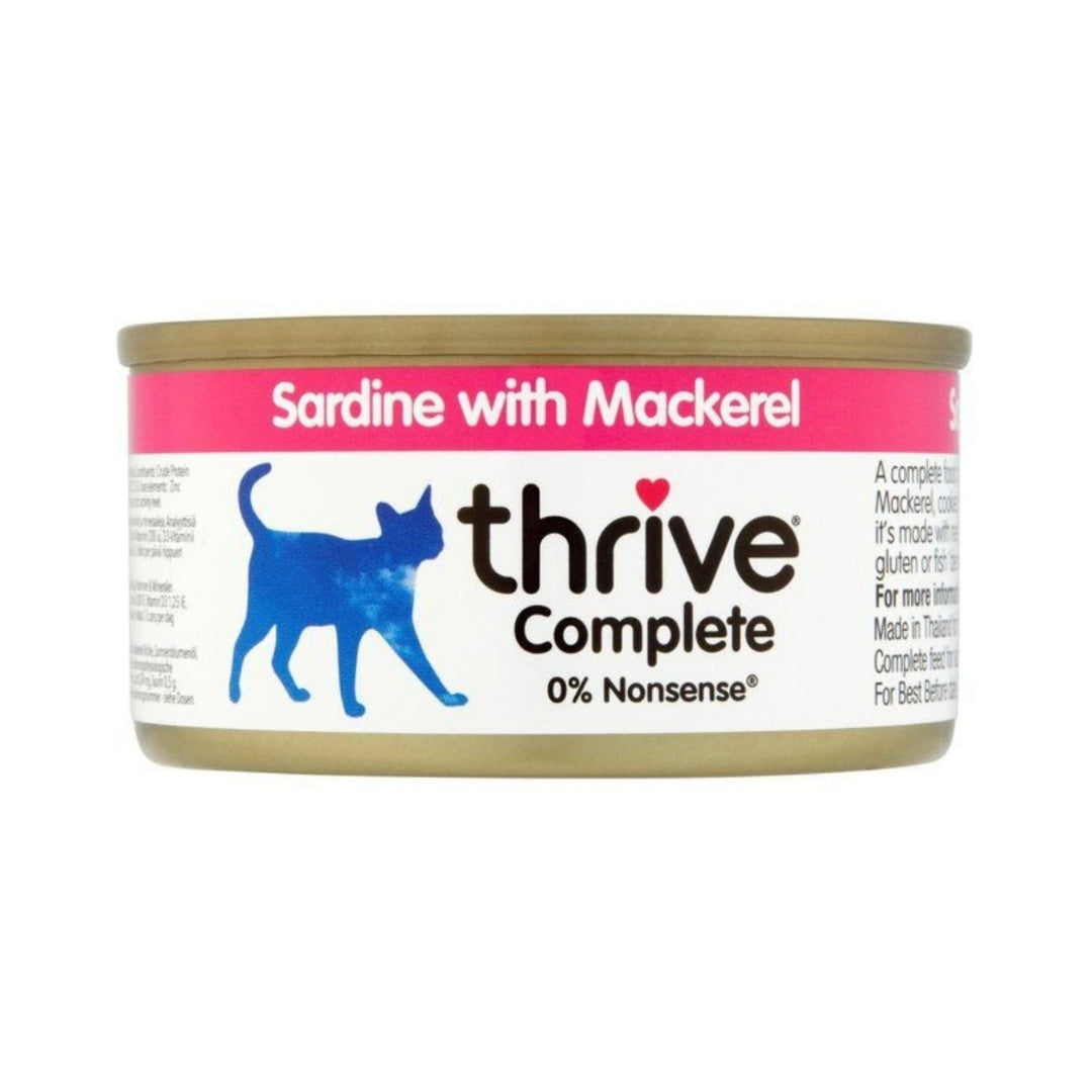 Thrive Complete Sardine & Mackerel Cat Wet Food - Premium, natural sardine and mackerel cat food for all life stages.