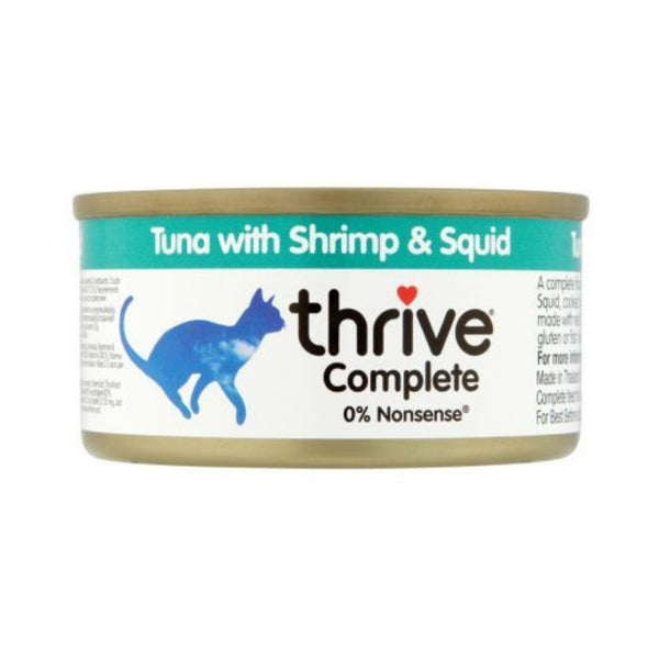 Thrive Complete Tuna with Shrimp & Squid Cat Wet Food - Premium, natural tuna, shrimp, and squid cat food for all life stages.